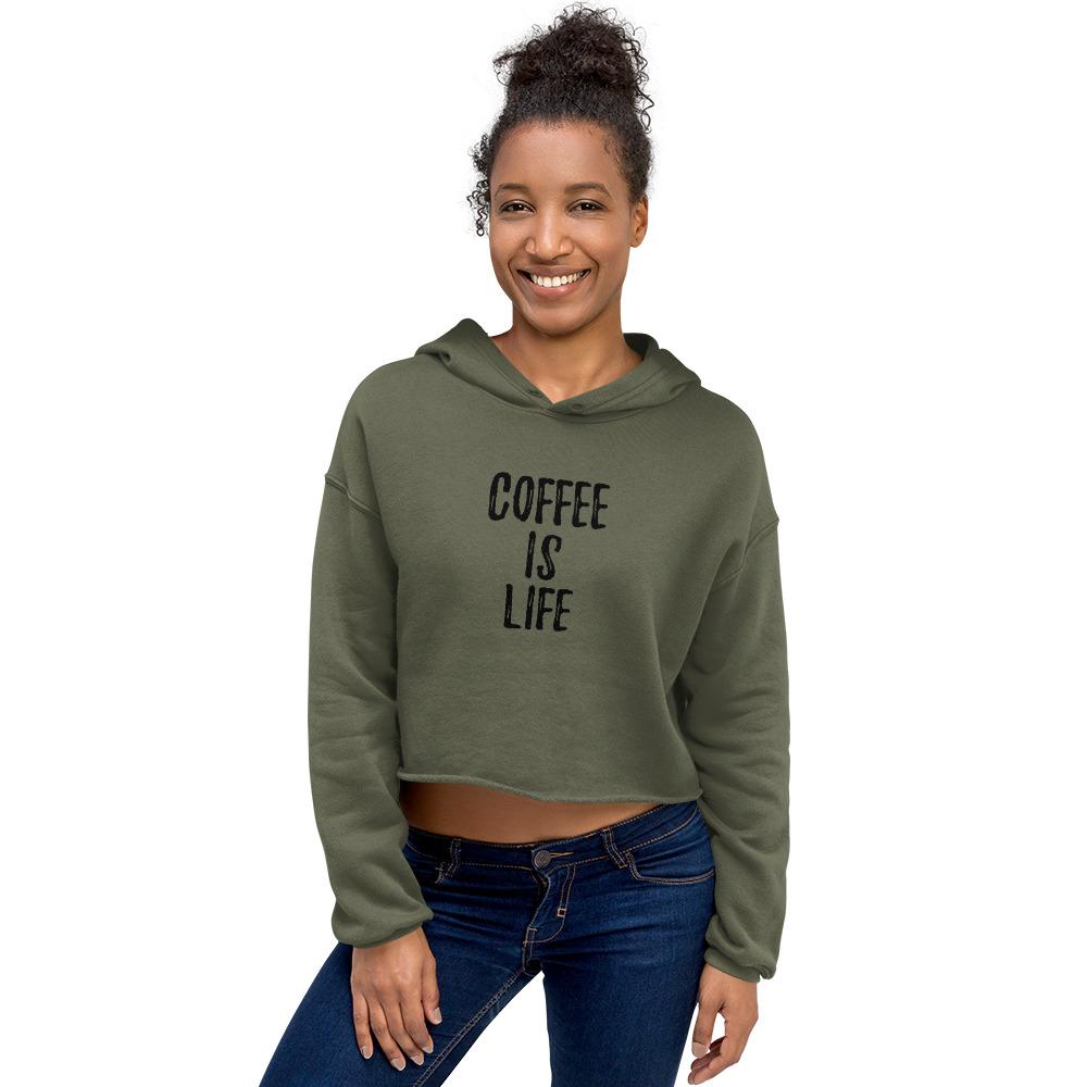 Coffee is Life - Women's Crop Hoodie - - The Sai Life