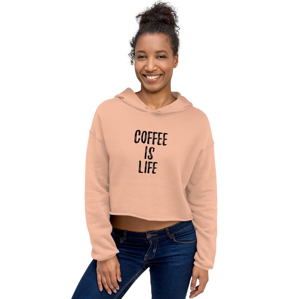 Coffee is Life - Women's Crop Hoodie - - The Sai Life