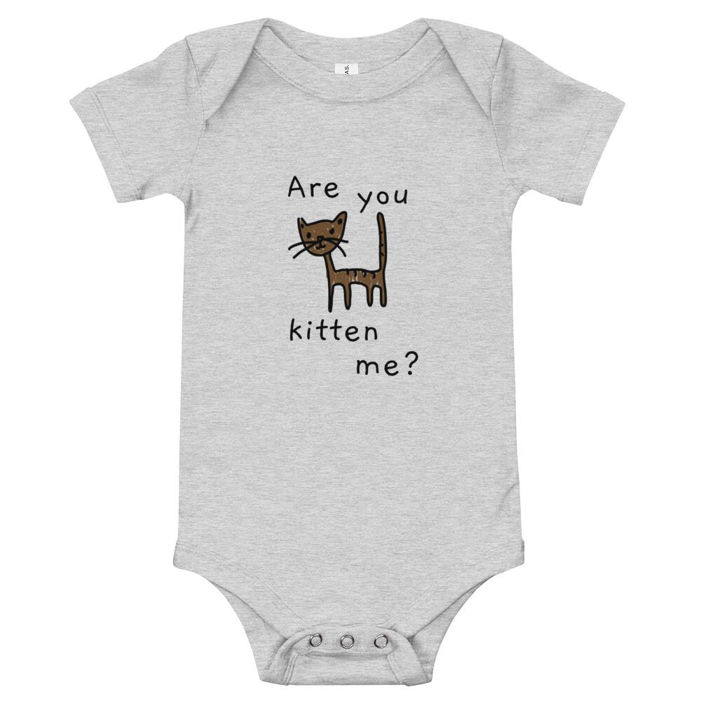 Are You Kitten Me - Baby Bodysuit - Athletic Heather - The Sai Life