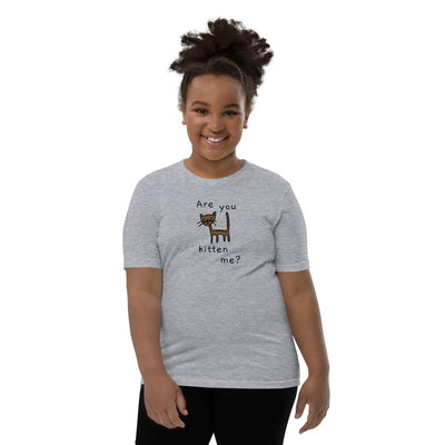 Are You Kitten Me - Youth T-Shirt - Athletic Heather - The Sai Life
