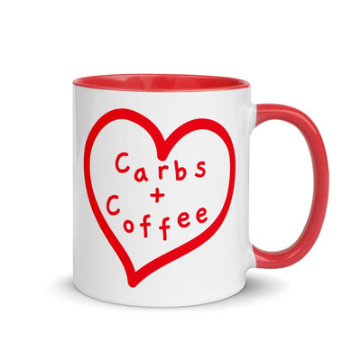 Carbs + Coffee - Ceramic Color Mug - Red - The Sai Life