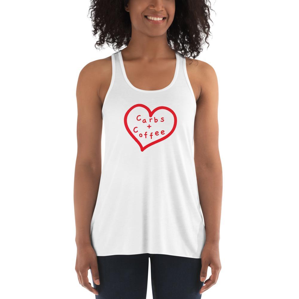 Carbs + Coffee - Women's Flowy Racerback Tank - - The Sai Life