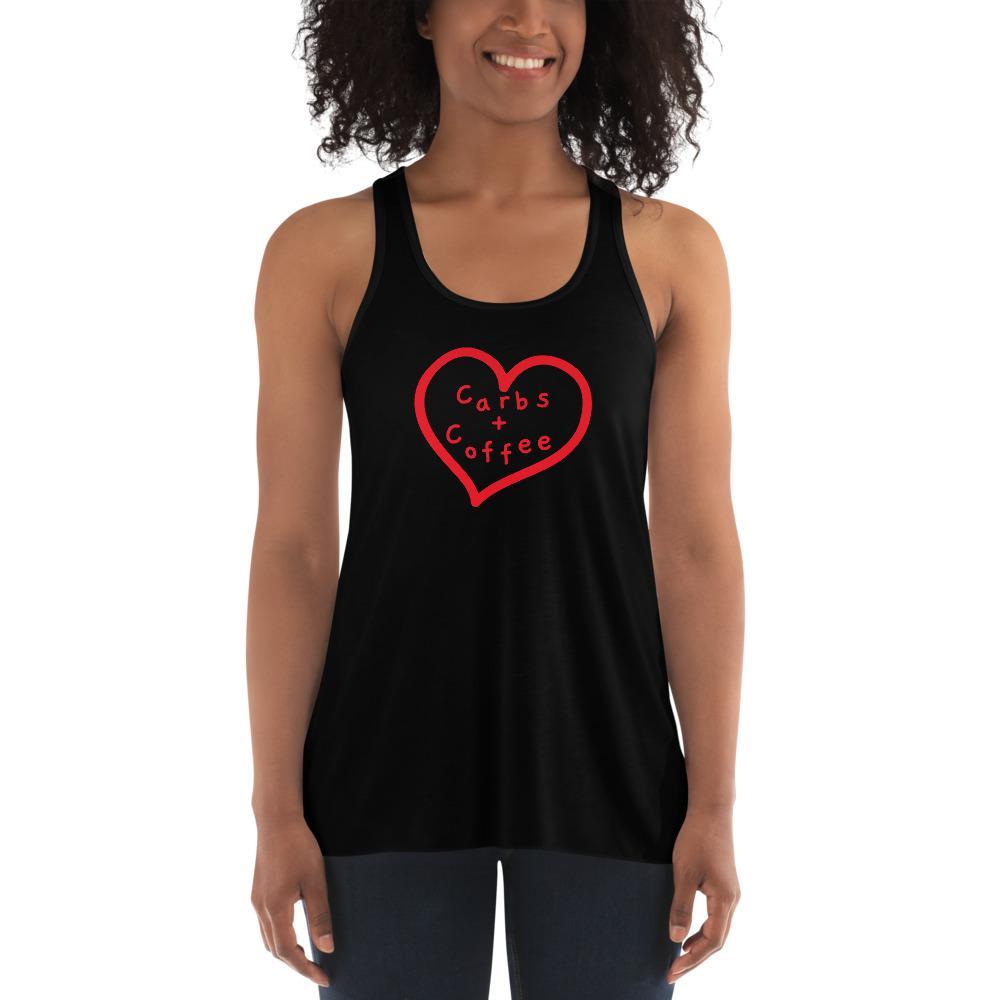 Carbs + Coffee - Women's Flowy Racerback Tank - - The Sai Life