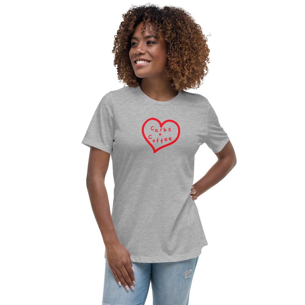 Carbs + Coffee - Women's Relaxed T-Shirt - Athletic Heather - The Sai Life