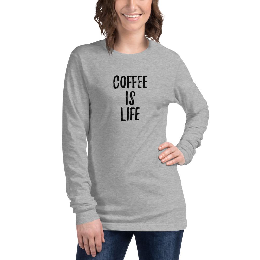 Coffee is Life - Unisex Long Sleeve Shirt - Athletic Heather - The Sai Life
