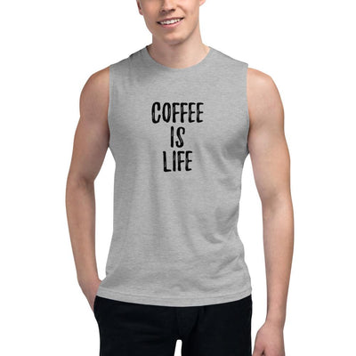 Coffee is Life - Unisex Muscle Tank - Athletic Heather - The Sai Life