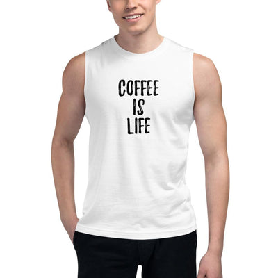 Coffee is Life - Unisex Muscle Tank - White - The Sai Life
