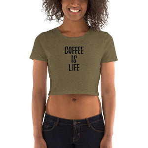 Coffee is Life - Women's Crop Top - Heather Olive - The Sai Life