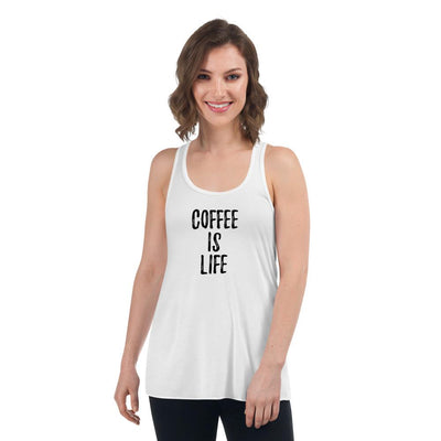 Coffee is Life - Women's Flowy Racerback Tank - White - The Sai Life
