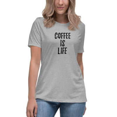 Coffee is Life - Women's Relaxed T-Shirt - Athletic Heather - The Sai Life