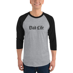Dad Life - Unisex Baseball Shirt - Heather Grey/Black - The Sai Life