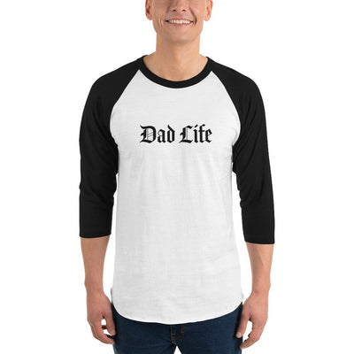 Dad Life - Unisex Baseball Shirt - White/Black - The Sai Life