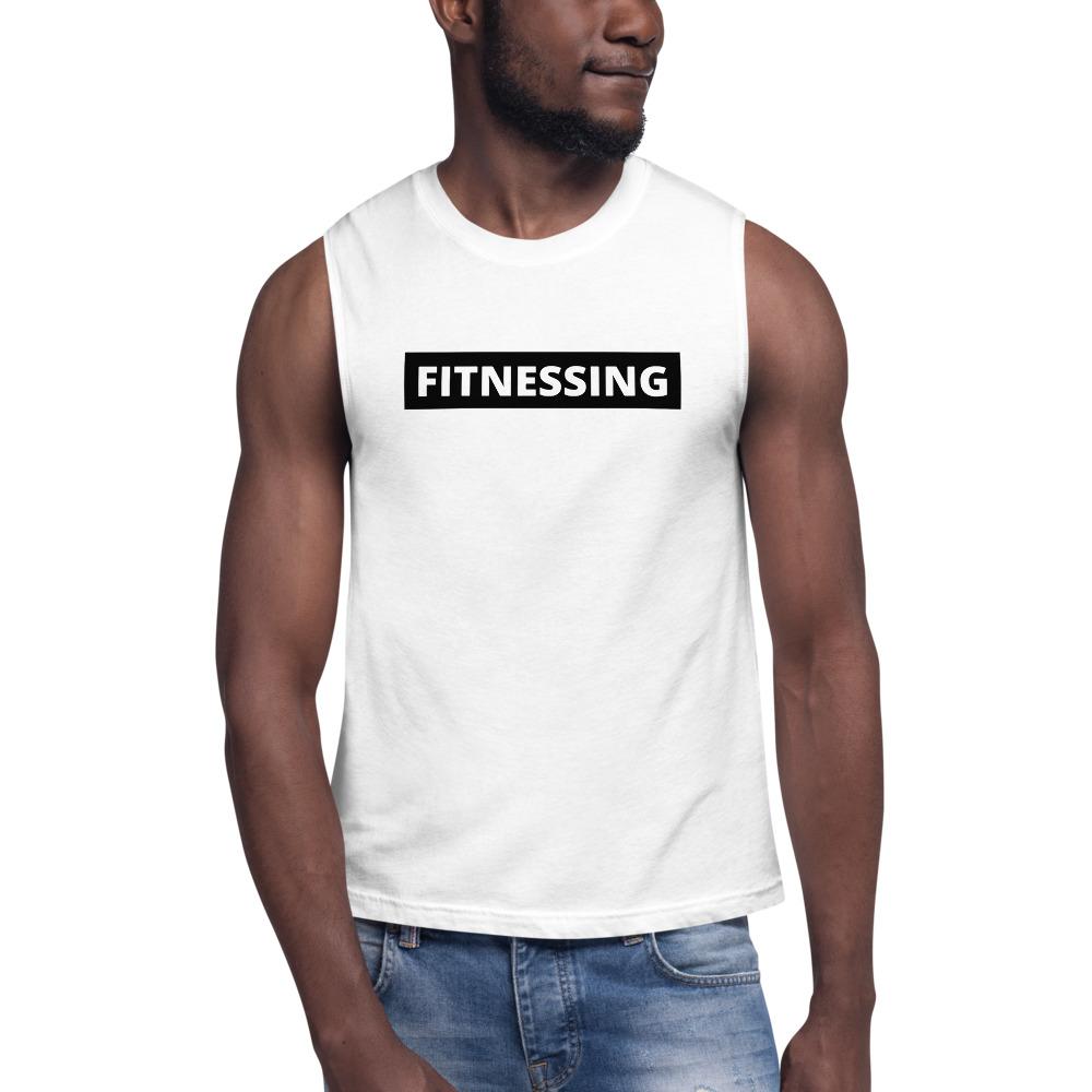 Fitnessing - Unisex Muscle Tank - White - The Sai Life
