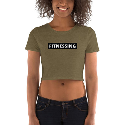 Fitnessing - Women's Crop Top - Heather Olive - The Sai Life