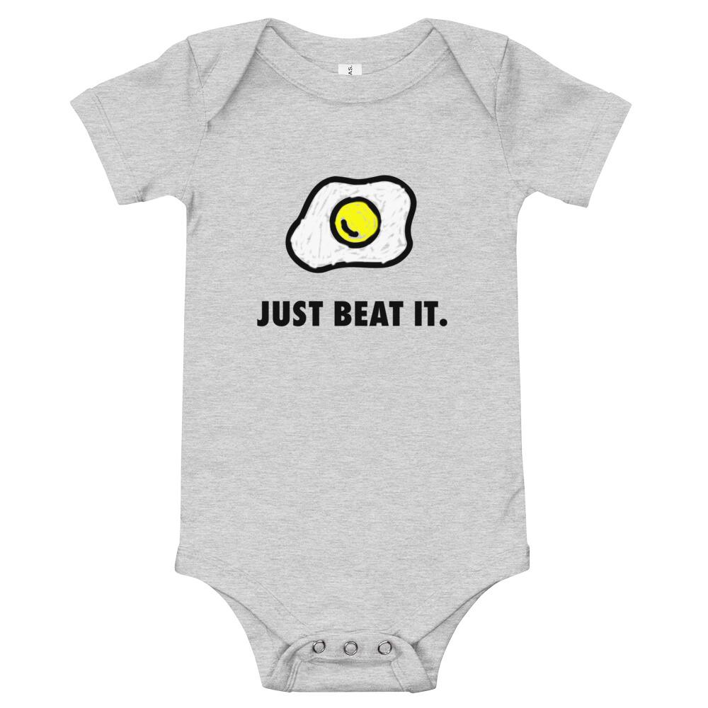 Just Beat It - Baby Bodysuit - Athletic Heather - The Sai Life