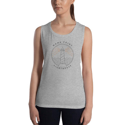 Mama Point Lighthouse - Women's Muscle Tank - Athletic Heather - The Sai Life