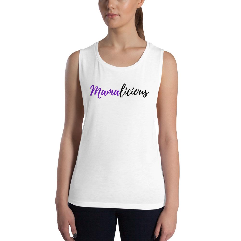 Mamalicious - Women's Muscle Tank - White - The Sai Life