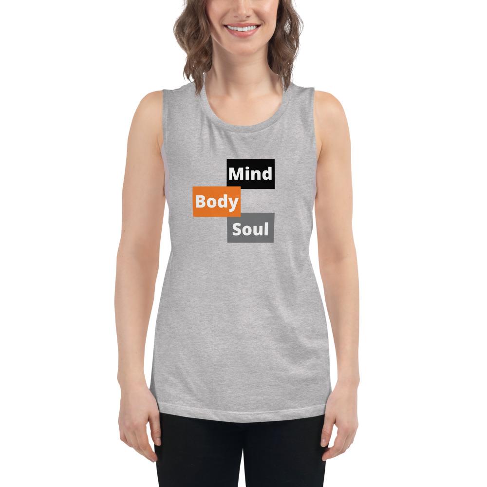 Mind Body Soul - Women's Muscle Tank - Athletic Heather - The Sai Life
