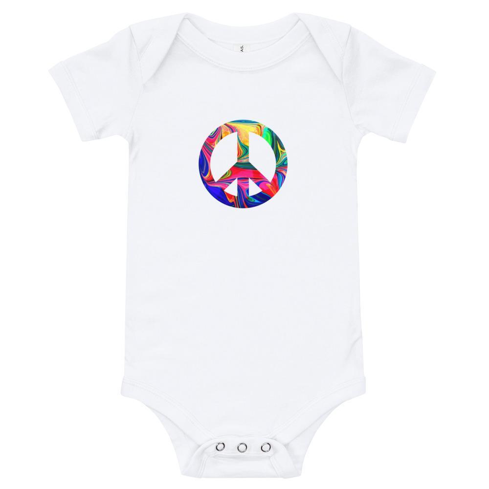 Peace Tie Dye - Baby Bodysuit - White - The Sai Life