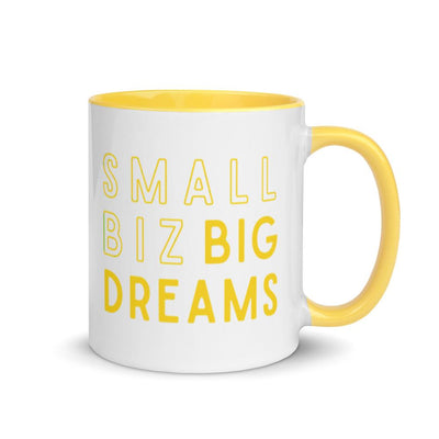 Small Biz Big Dreams - Ceramic Color Mug - Yellow Mug - The Sai Life