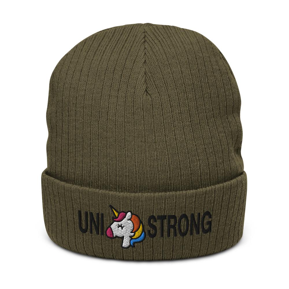 Uni Strong - Recycled Cuffed Beanie - Olive - The Sai Life