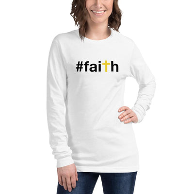 #faith - Unisex Long Sleeve Shirt - White - The Sai Life