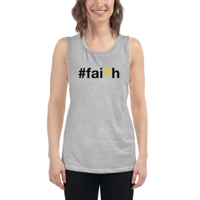 #faith - Women's Muscle Tank - Athletic Heather - The Sai Life