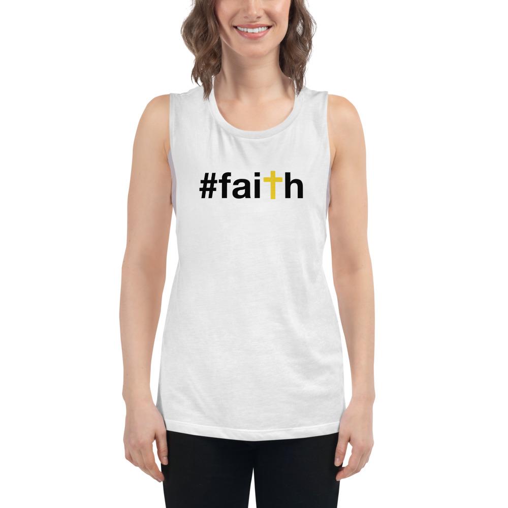 #faith - Women's Muscle Tank - White - The Sai Life